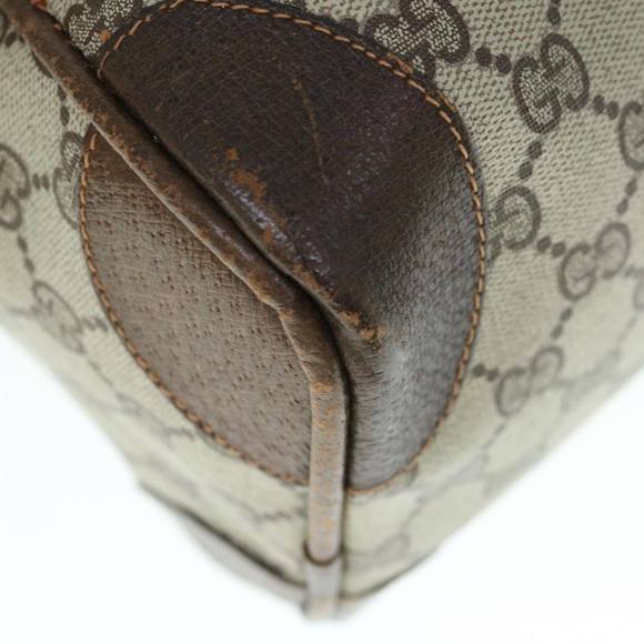 GUCCI GG Supreme Web Sherry Line Hand Bag PVC Leather Beige Red Green Auth 62953 - Picture 14 of 16